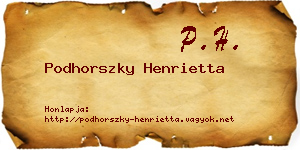 Podhorszky Henrietta névjegykártya