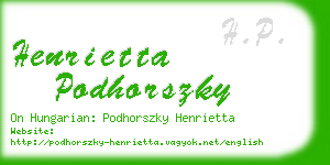 henrietta podhorszky business card